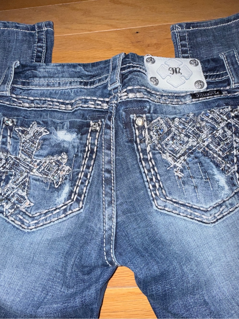 Miss Me Women's Blue Embellished Skinny Jeans